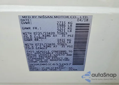 2018 Nissan Pathfinder S from USA, damaged, VIN 5N1DR2MM5JC655007